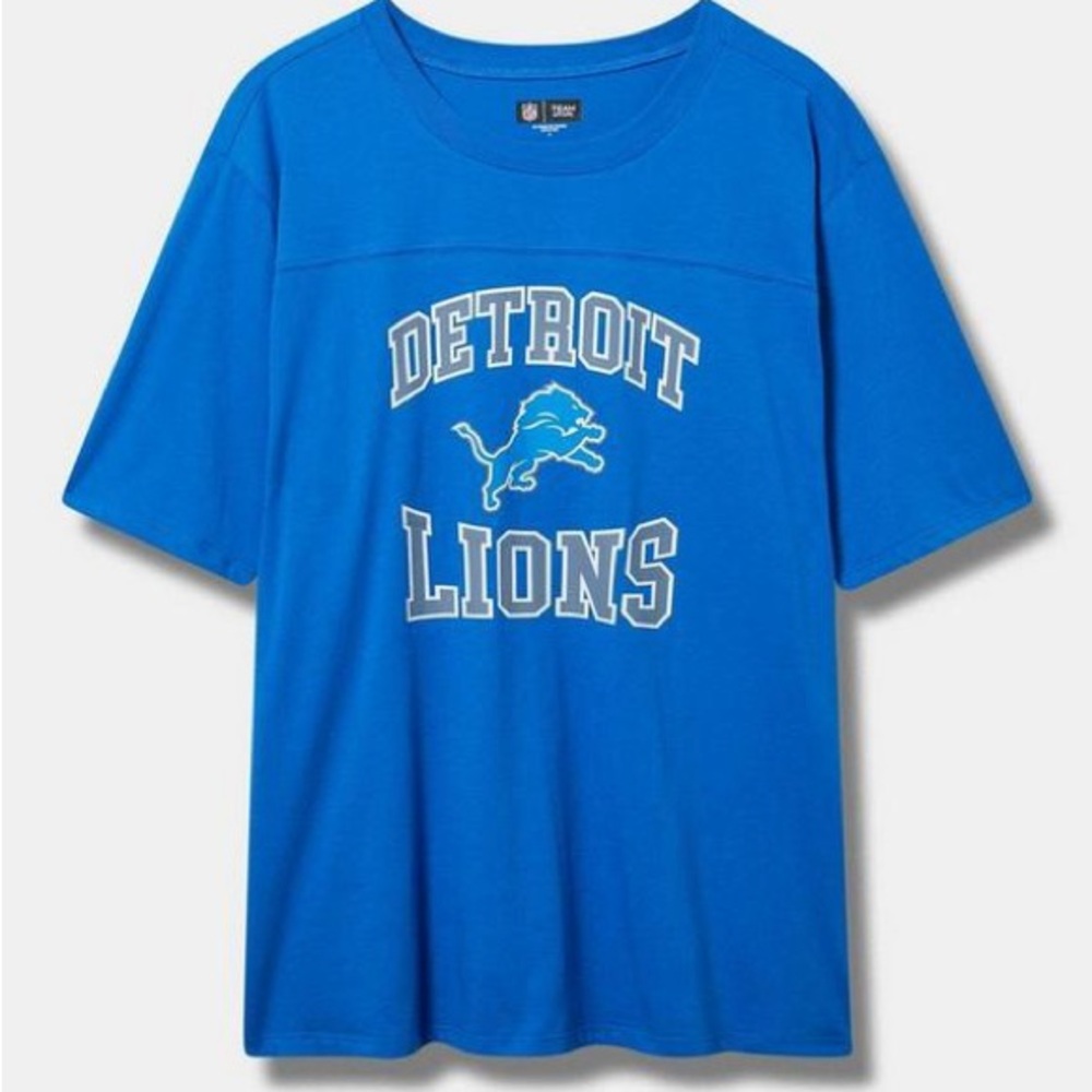 Torrid NFL Detroit Lions Classic Fit Cotton Yoke Tee L XL 00x